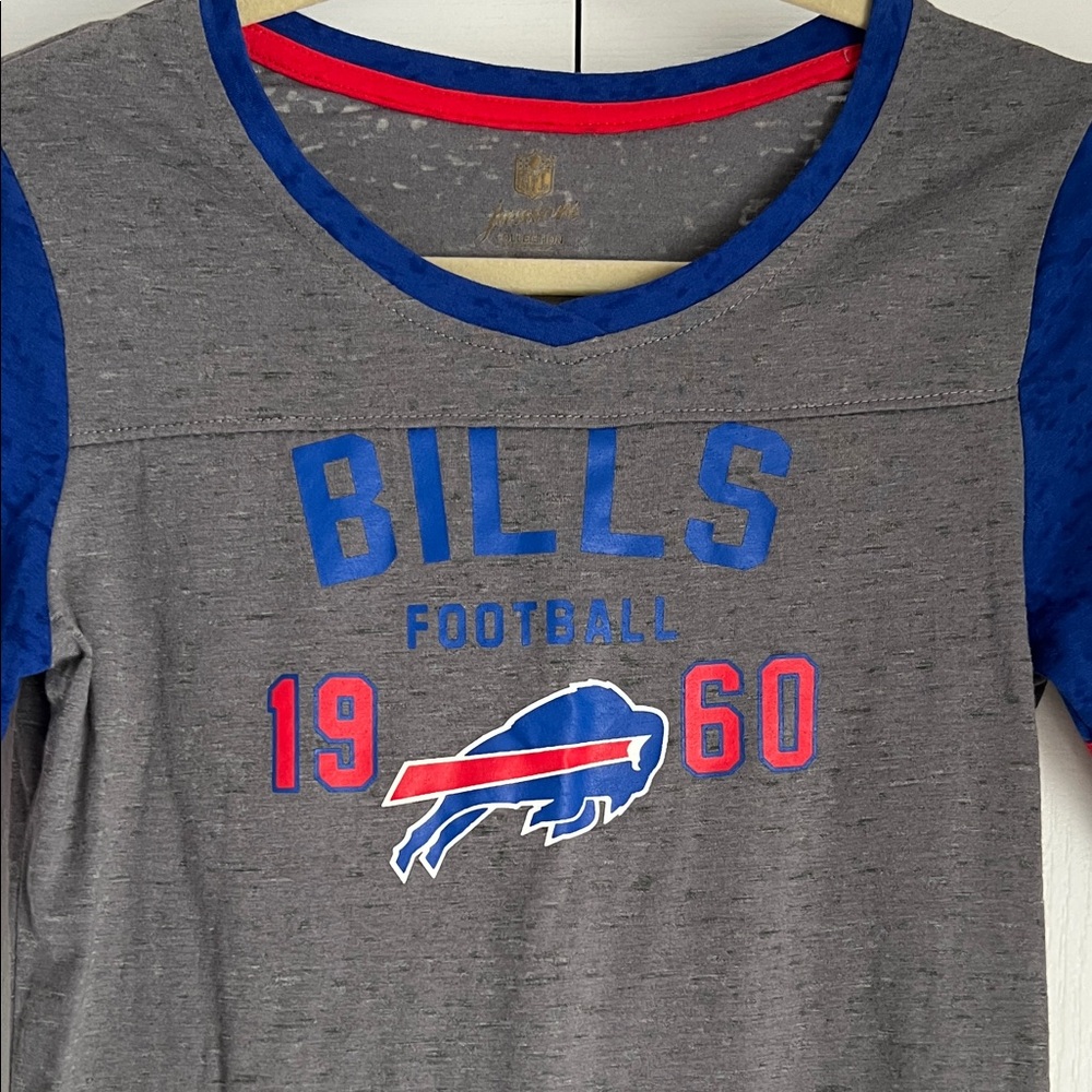 NFL Gray and Blue Buffalo Bills Football Tee - Picture 2 of 4